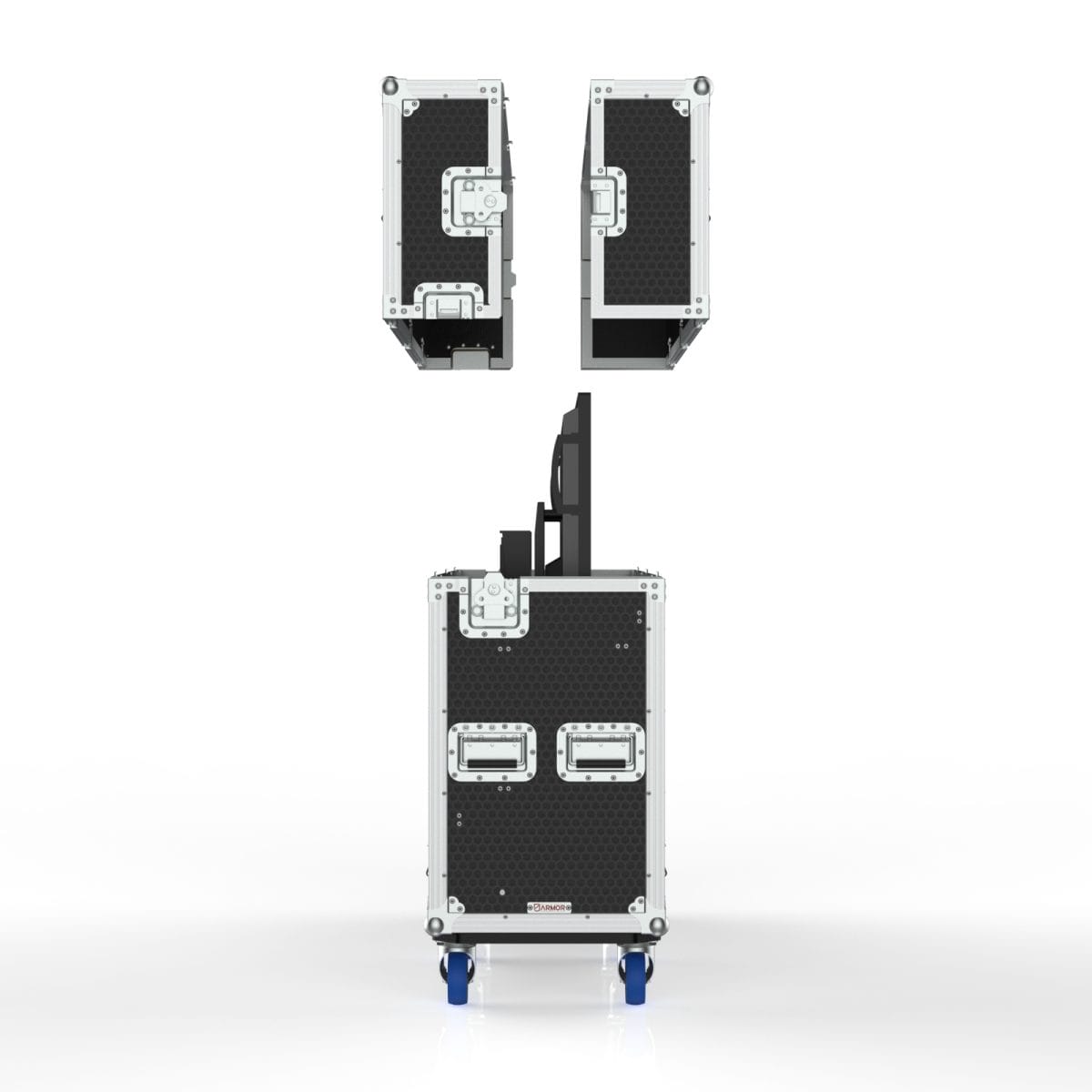 Tv Transport Case With Built In Motorized Lift For Lg 65Tr3Dk-B 65&Quot; Createboard, Split Lid
