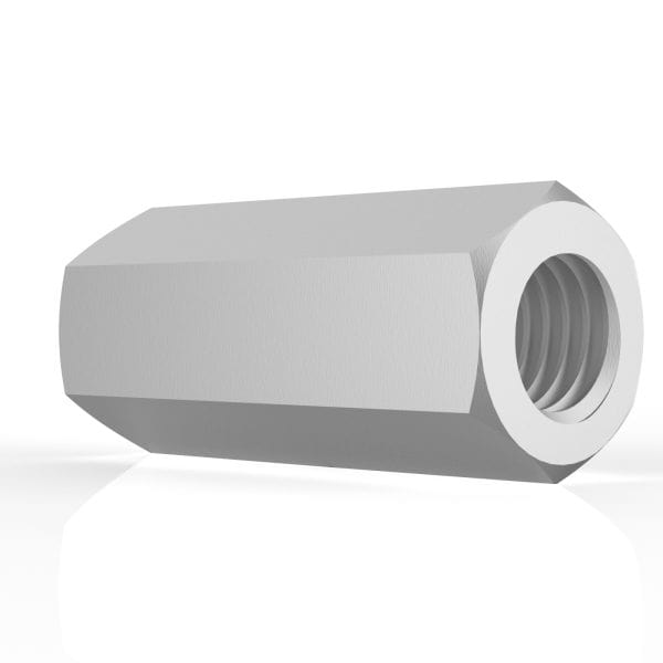 HEXAGON NUT M6, FACE TO FACE 10MM, LENGTH 25MM, ZINC COATED