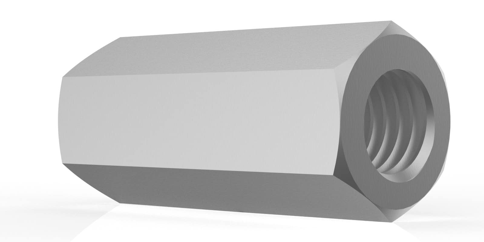Hexagon Nut M6, Face To Face 10Mm, Length 25Mm, Zinc Coated