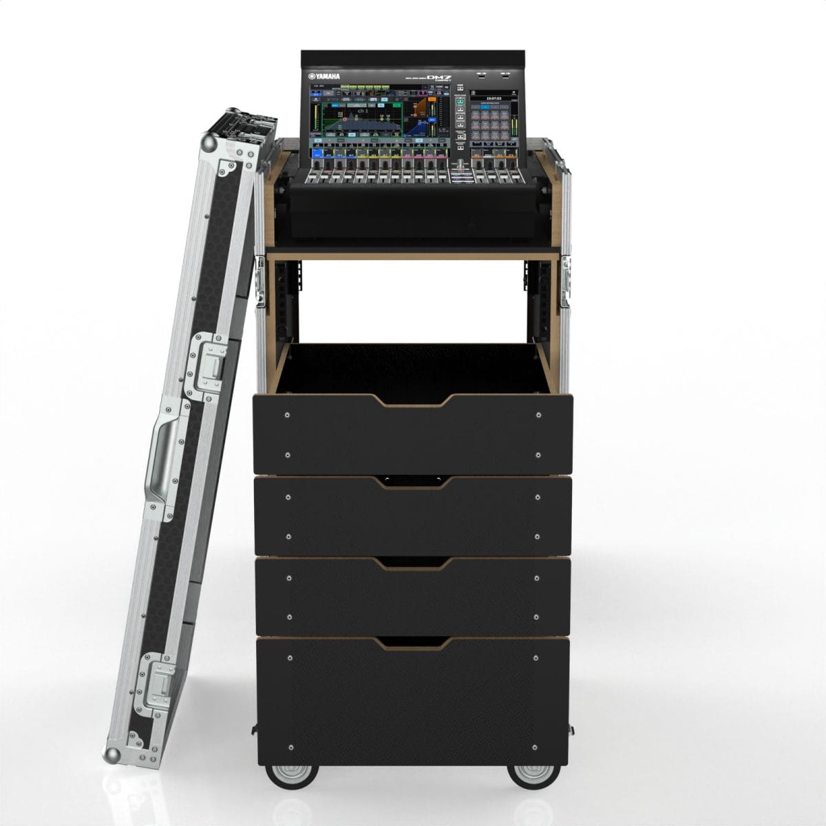 Workstation Case With Front Removable Lid, Top Removable Lid, Mounting For Yamaha Dm7, 19Ru Space Fo