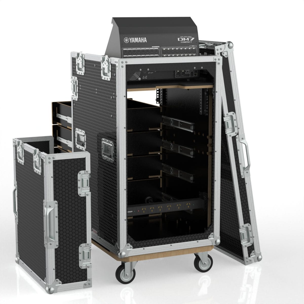 Workstation Case With Front Removable Lid, Top Removable Lid, Mounting For Yamaha Dm7, 19Ru Space Fo