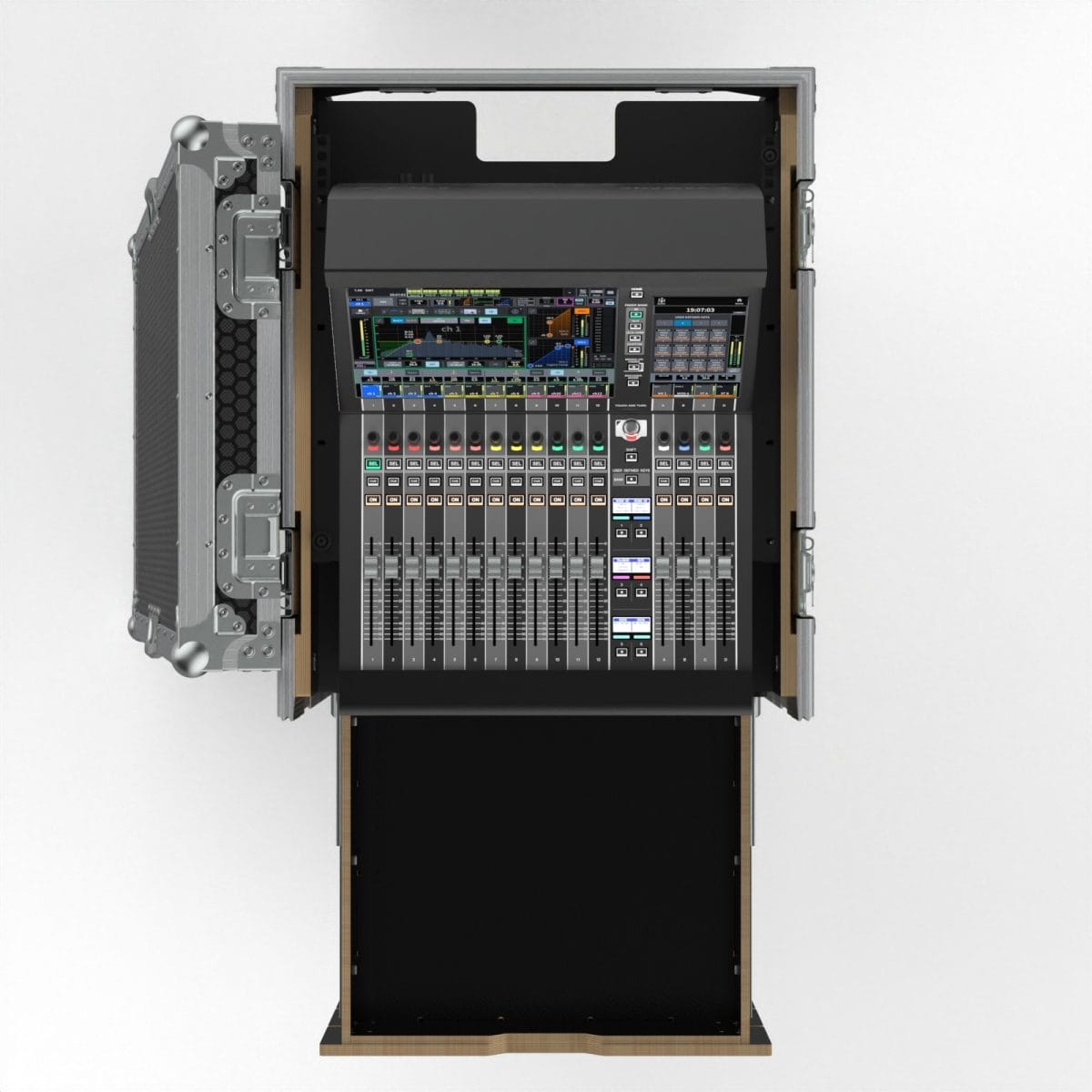 Workstation Case With Front Removable Lid, Top Removable Lid, Mounting For Yamaha Dm7, 19Ru Space Fo