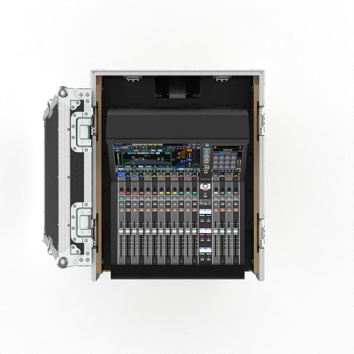Workstation Case With Front Removable Lid, Top Removable Lid, Mounting For Yamaha Dm7, 19Ru Space Fo
