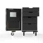 16Ru Drawer Case With Pockets In Front Hinged Lid, 2 Drawers 3Ru Sized, 2 Drawers 5Ru Sized