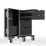 16Ru Drawer Case With Pockets In Front Hinged Lid, 2 Drawers 3Ru Sized, 2 Drawers 5Ru Sized
