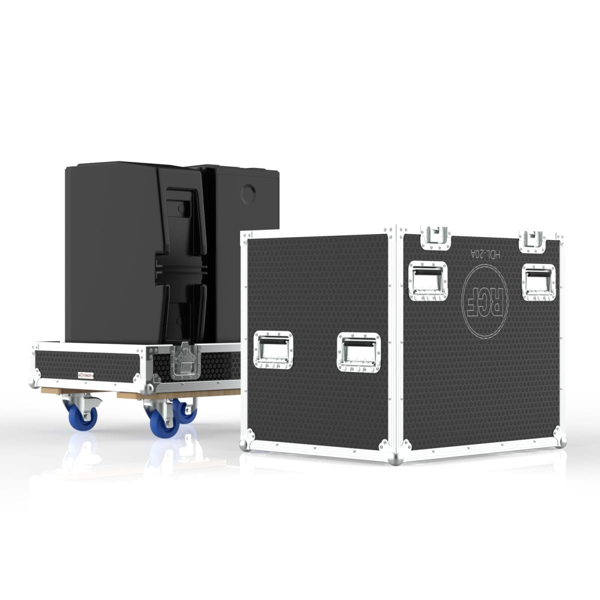 Custom Road Case For 2 Of Rcf Hdl 20-A Speakers