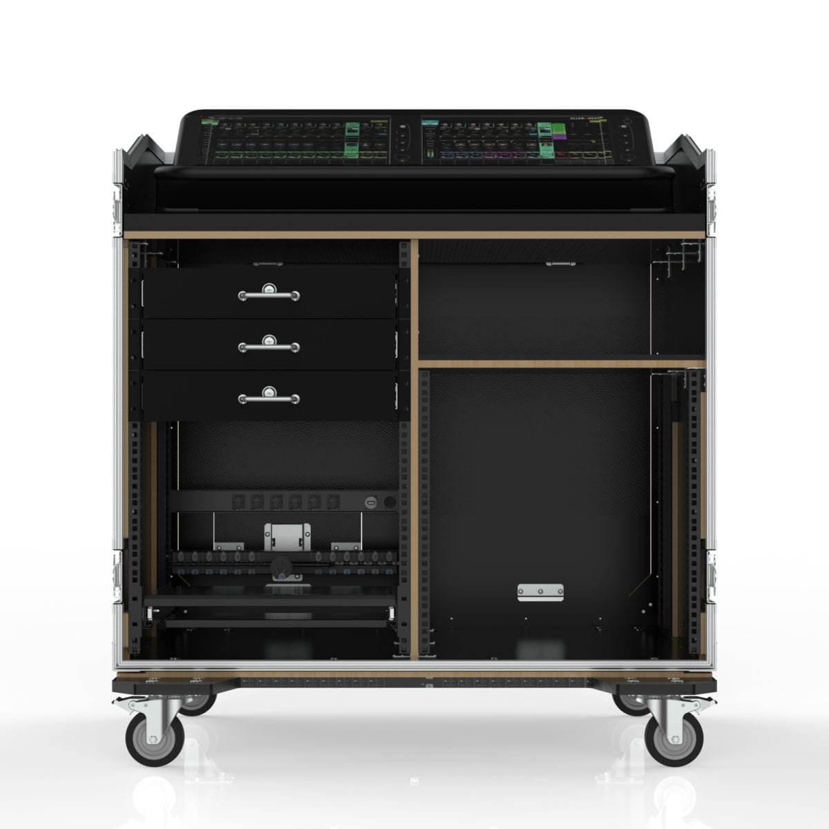 Armor Ws-Ax Series Workstation Road Case For Allen &Amp; Heath Avantis With 2 Rack Bays, Scene Change Lo