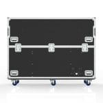 A Black And White Case With Blue Wheels