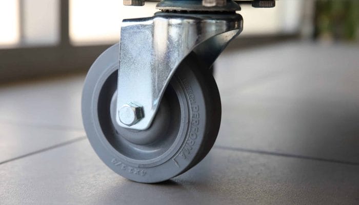 Carjet 3B 4″/100Mm Ultra-Quiet Rubber Swivel Castor W/ Brake, 100Mm Diameter, 120Kg, 130Mm Installed 2 Carjet 3B 100Mm4 Braked Rubber Swivel Castor