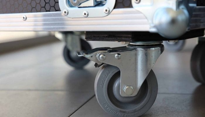 Carjet 3B 4″/100Mm Ultra-Quiet Rubber Swivel Castor W/ Brake, 100Mm Diameter, 120Kg, 130Mm Installed 3 Carjet 3B 100Mm4 Braked Rubber Swivel Castor