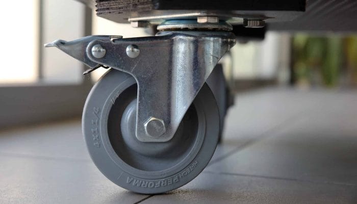 Carjet 3B 4″/100Mm Ultra-Quiet Rubber Swivel Castor W/ Brake, 100Mm Diameter, 120Kg, 130Mm Installed 1 Carjet 3B 100Mm4 Braked Rubber Swivel Castor